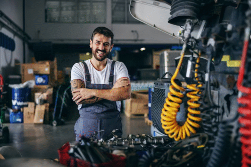 smiling-happy-bearded-tattooed-worker-overalls-standing-truck-with-arms-crossed_232070-10556